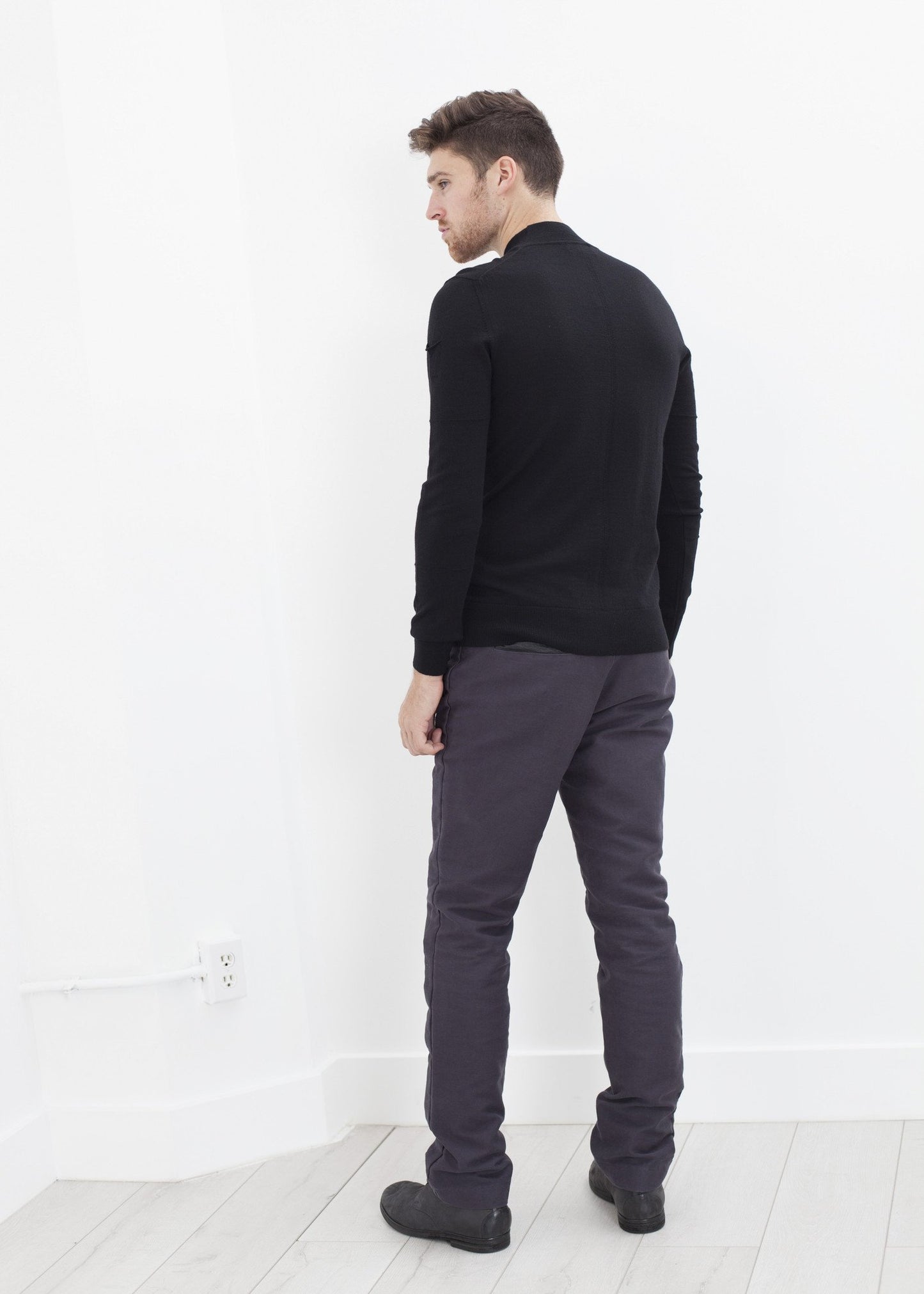 Merino Knit Turtleneck in Black