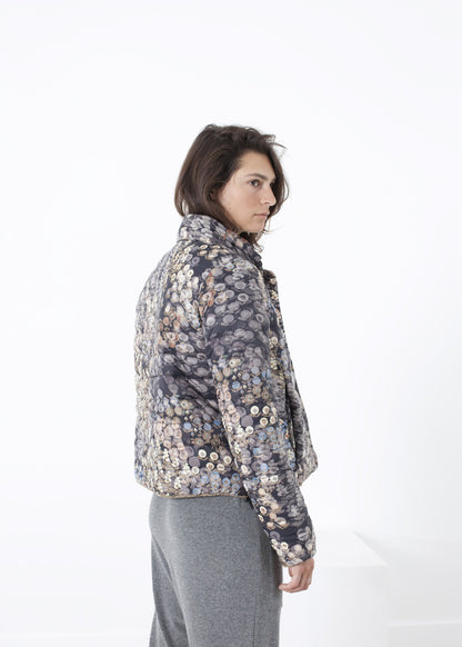 Deione Coat in Graphite Floral