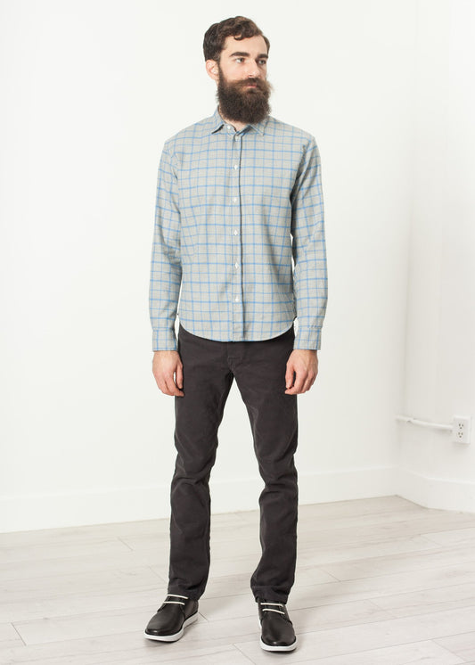 Paul Shirt in Grey Flannel