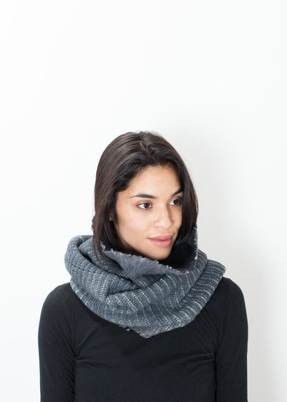 Knit Neck Warmer in Grey